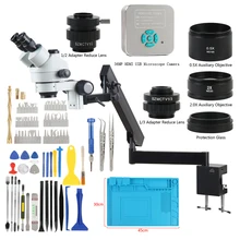 3.5X-90X Тринокулярный Стерео микроскоп шарнирный зажим 36MP 4K микроскоп камера для Пайки pcb процессор телефон ремонт