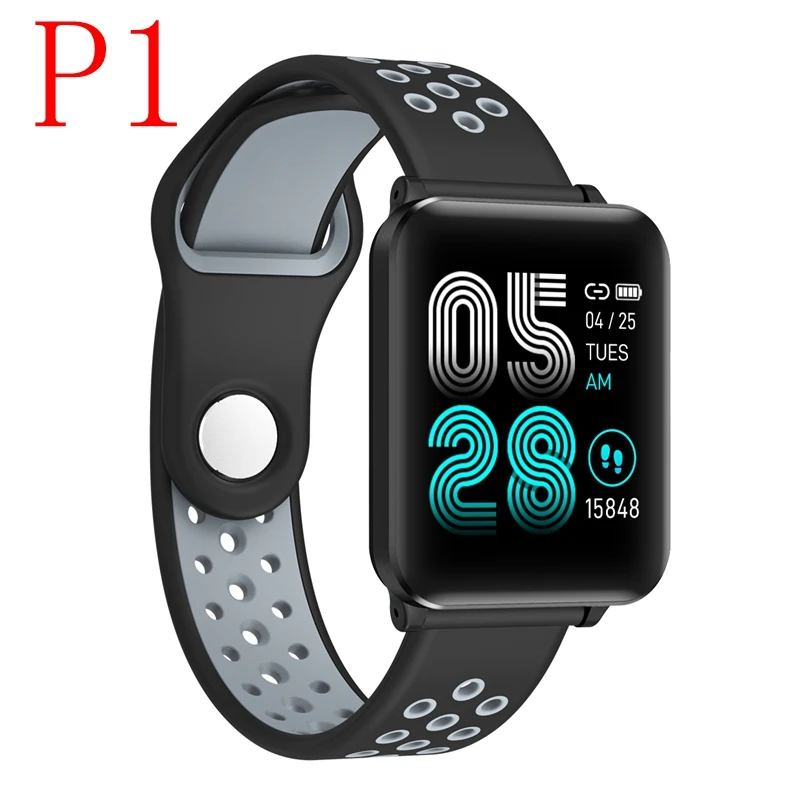 P1 gray Y6 Pro/P1 фитнес-трекер, Смарт-часы для мужчин и женщин, модные Смарт-часы HR, кровяное давление, пульсометр, музыка, погода, умные часы - Цвет: P1 gray