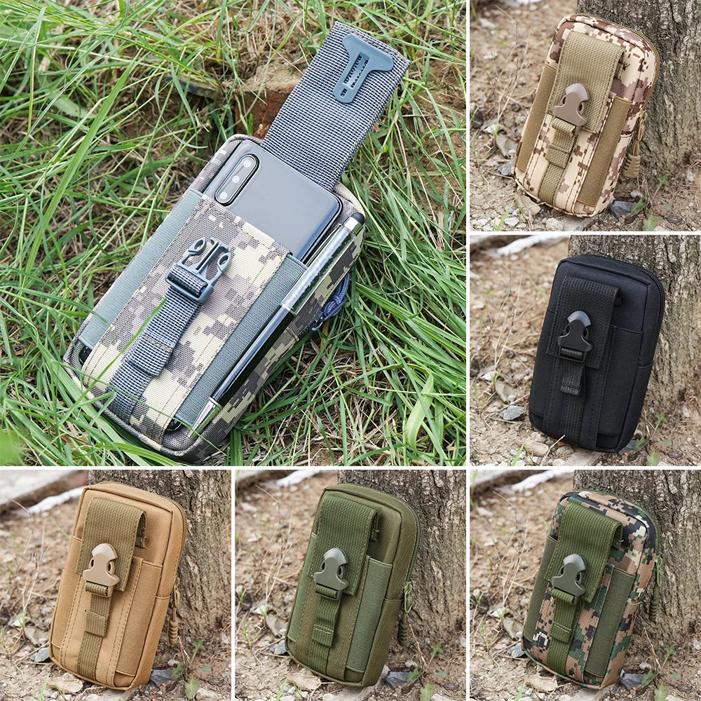 1Pc Military Camouflage Small Pocket Belt Waist Bag Men Tactical Molle Pouch Outdoor Running Military Pack Travel Camping Bags 3
