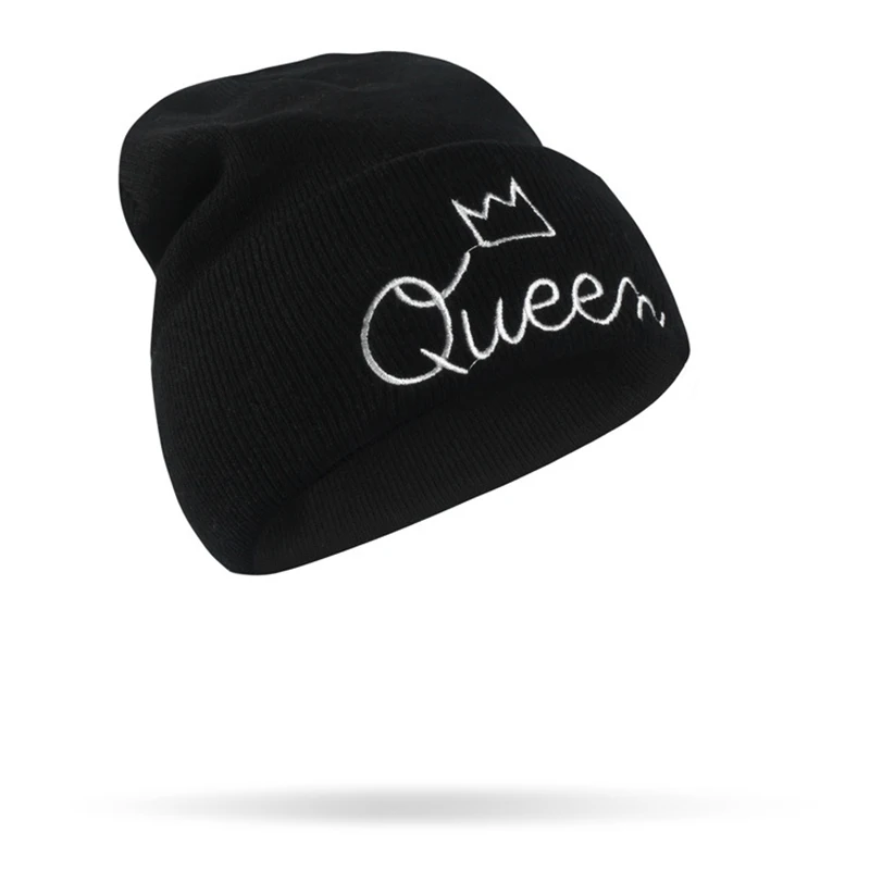 Beanies CrownKING шапка королева письмо вышивка теплая зимняя шапка трикотажная шапка хип хоп для мужчин и женщин для любителей уличного танца облегающая шапка