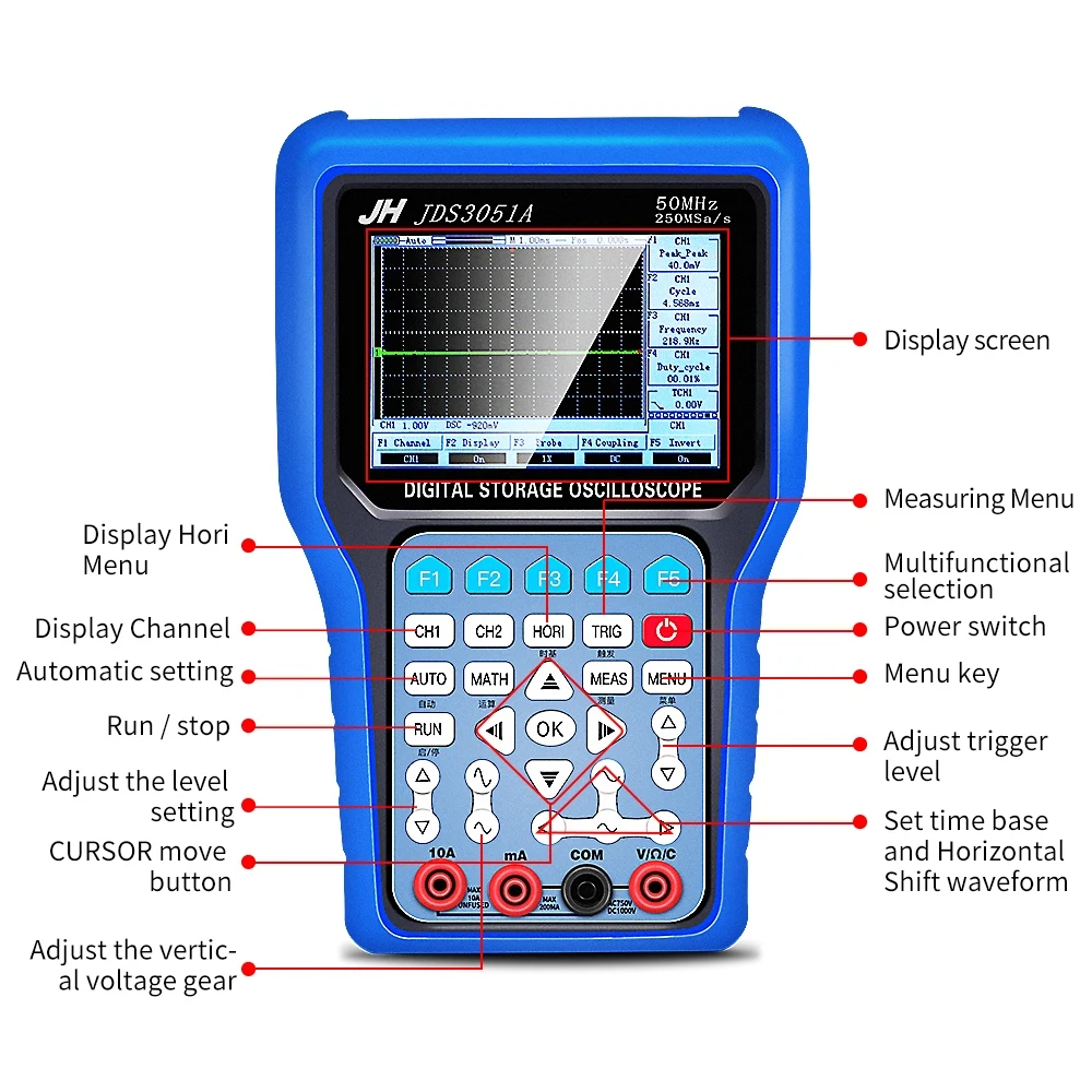 

Jinhan Handheld Oscilloscope JDS3051A JDS3072E JDS3082A 6000 US Portable Counting Multimeter Electronic Measuring Instrument