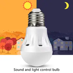 Светодиодный звуковой и световой лампочка Интеллектуальная Индукционная лампа постоянного тока для наружного/комнатный, прикрыльцовый