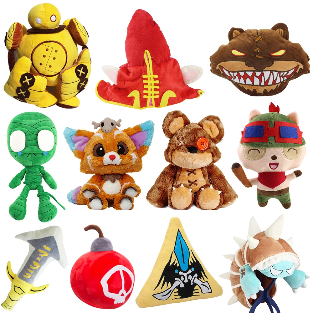 25-45 см Лига Poro Teemo Ziggs Gnar Annie's Bear робот Blitzcrank ETHAFOAM Amumu Rammus шляпа Косплей Плюшевые