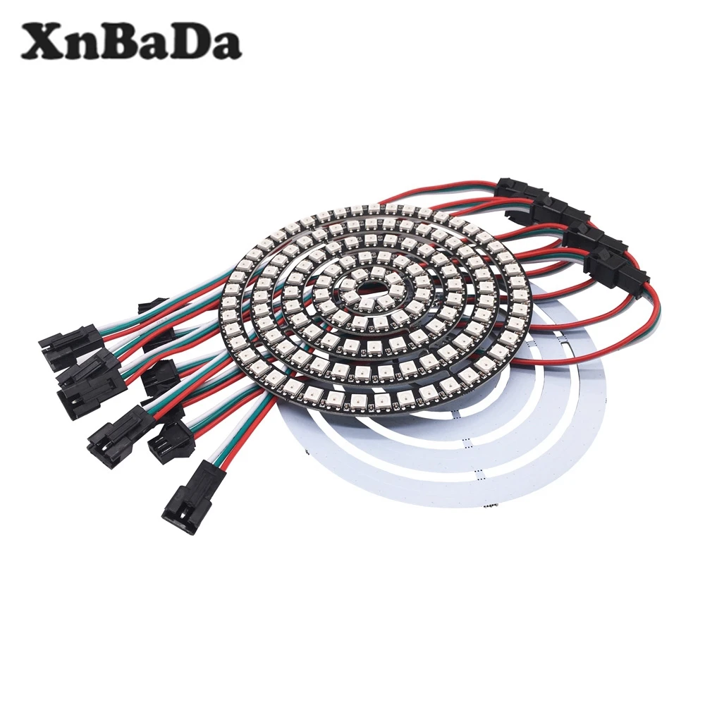 Светодиодный пиксель кольцо WS2812B прибор приемно 8/16/24/35/45 светодиодный s 5050 RGB