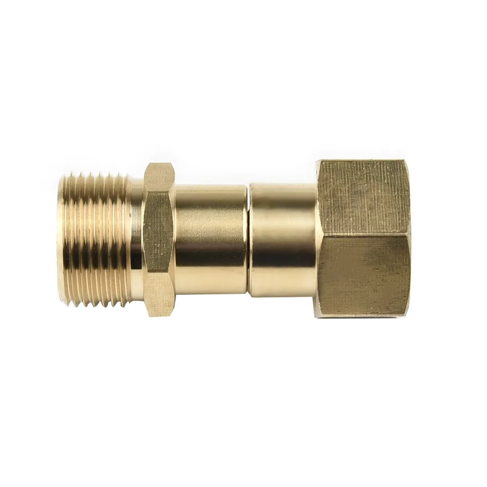 Brass High Pressure Washer Swivel Joint Connector Hose Fitting M22 14mm Thread 360 Degree Rotation Hose Sprayer Connector