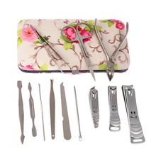 Два кольца в одном, 12 шт./набор, набор для маникюра и педикюра ножницы нож для кутикулы уха Палочки ногтей комплект для стрижки Нержавеющая сталь инструмент для ухода за ногтями Маникюрный набор