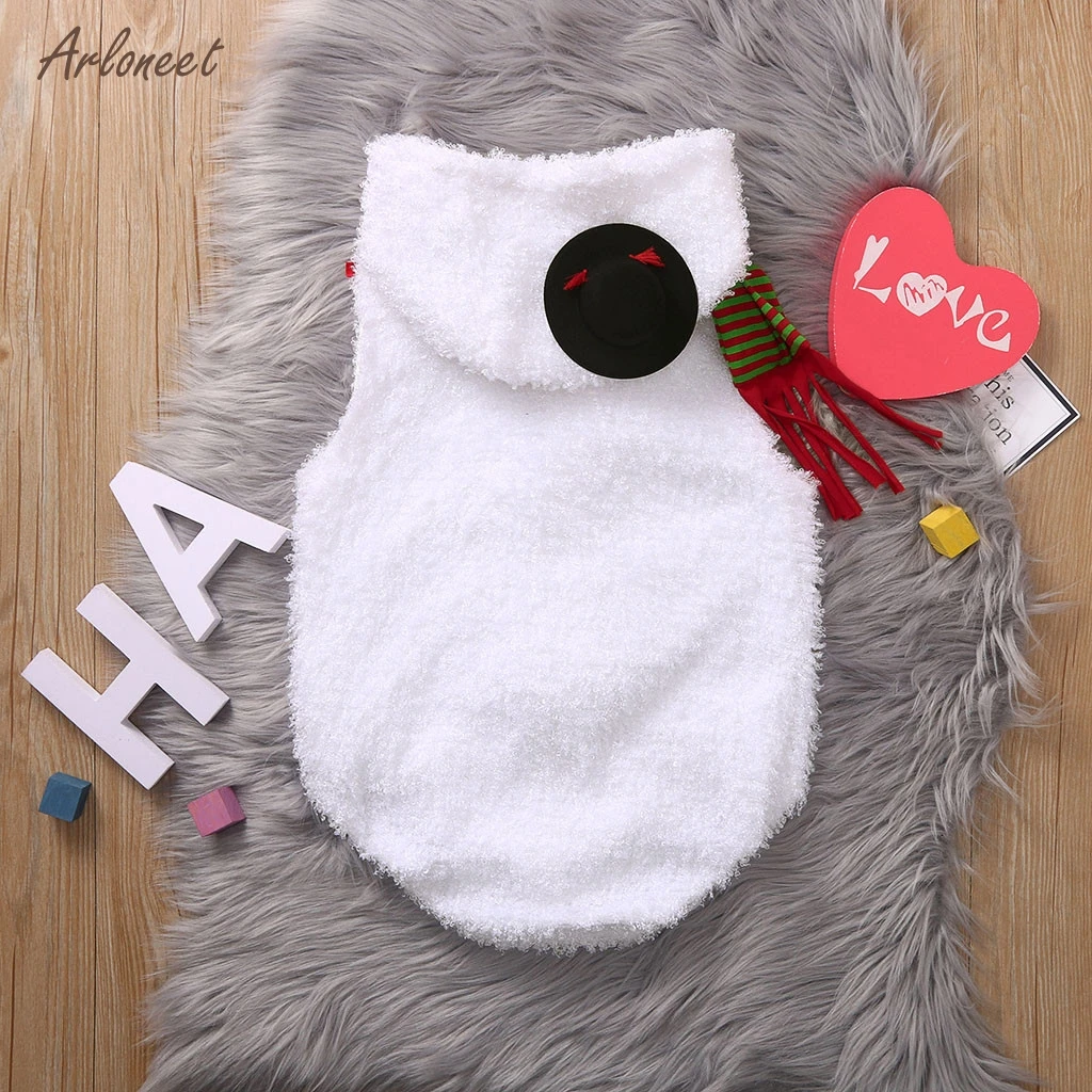 ARLONEET зимний комбинезон для маленьких мальчиков и девочек; Рождественский флисовый комбинезон со снеговиком; комплекты с шарфом; одежда для малышей; Зима г