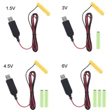 Устройство для устранения аккумулятора AAA LR03, 2 м, кабель питания USB, замена от 1 до 4 батарей AAA для электрических игрушек, фонариков, часов Устройство для устранения аккумулятора AAA LR03, 2 м, кабель питания USB, замена от 1 до 4 батарей AAA для электрических игрушек, фонариков, часов