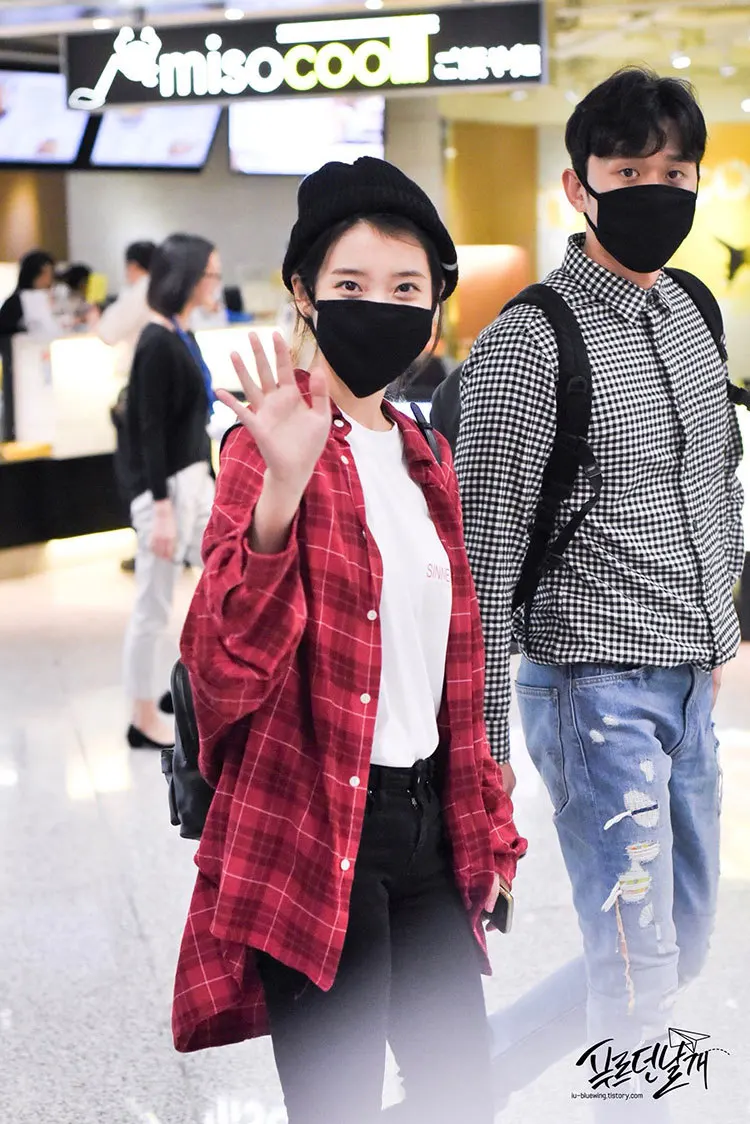 Kpop IU Lee Ji Eun одинаковые осенние красные клетчатые свободные рубашки с длинным рукавом для женщин в студенческом стиле с отворотом на пуговицах Женские топы и блузки