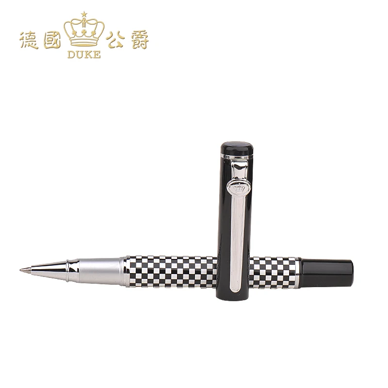 

Free Shipping New Rollerball Pen Germany Duke 928 Pure Black and Chessboard Medium Nib Ballpoint Pen for Office School and Gift