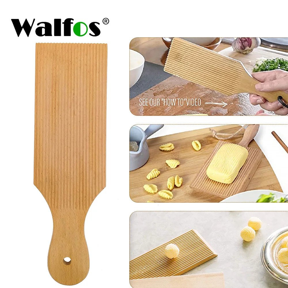 Walfos Noodles Wooden Butter Table And Popsicles Easily Make Authentic Homemade Pasta And Non-Stick Butter Pasta Board