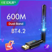 EDUP 600M USB WiFi Blue-tooth Adapter BT4.2 Dual Band 2.4Ghz/5Ghz Wireless Network Card Receiver 802.11b/n/g/AC For PC Laptop