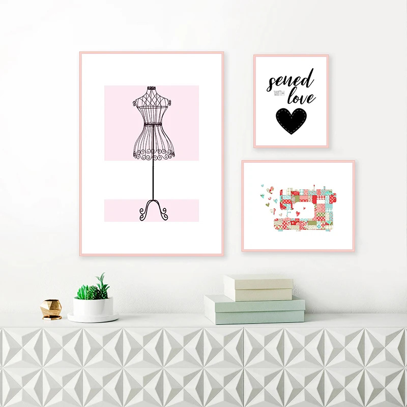 Sewing-Machine-Canvas-Painting-Poster-Craft-Room-Art-Decor-Fashion-Dress-Mannequin-Art-Prints-Handicraft-Studio (3)