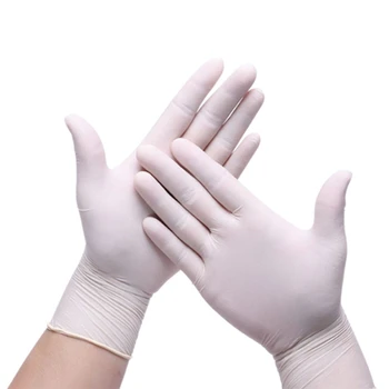 

500Pcs Disposable Nitrile Gloves White Non-Slip Acid and Alkali Laboratory Gloves Household Cleaning Products