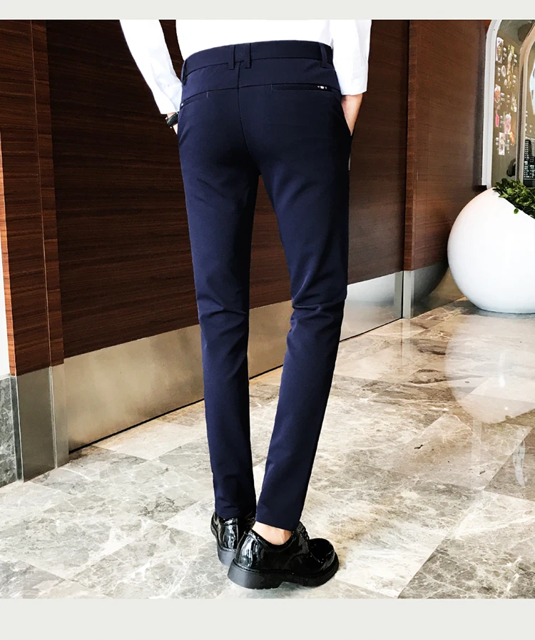 Men Spring Autumn Fashion Business Casual Trousers Men's Slim Suit Pants Boutique Solid Color Men's Casual Social Trousers