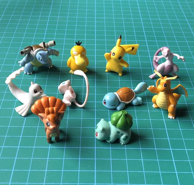 Tomy Pokemon Food And Play Mini Tromba Elfo Blastamg Dragonite Squirtle Vulpix Mew Figure Mc