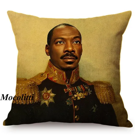 Military Generals Oil Painting Art Decorative Throw Pillow Case Celebrity Star General Costume Design Bedroom Sofa Cushion Cover K177-11