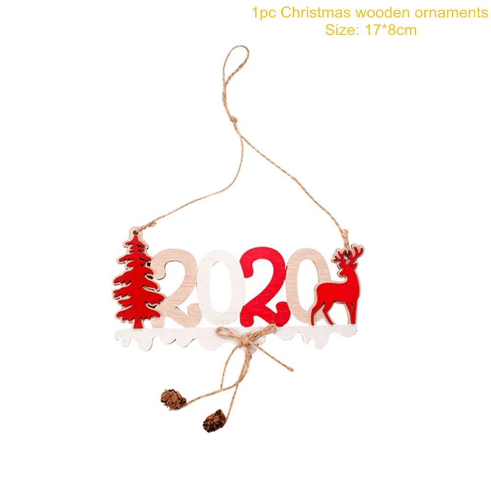 Деревянный Счастливого Рождества кулон рождественские украшения для дома Рождественская елка украшения Kerst Noel счастливый новогодний декор - Цвет: 73-1