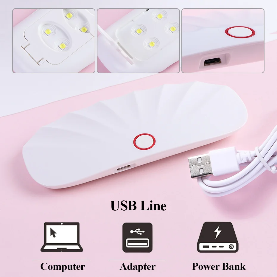 UV LED Lamp Nail Set for Gel Polish Dryer Base Top Coat Soak Off Nail File Brush Remover Nail Tools Glitter Manicure Kit 2
