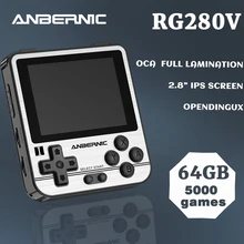 Novo rg280v retro jogo embutido 16g/64g handheld consola de jogos mini opendingux 2.8 Polegada ips tela 280v presentes para crianças rg280v