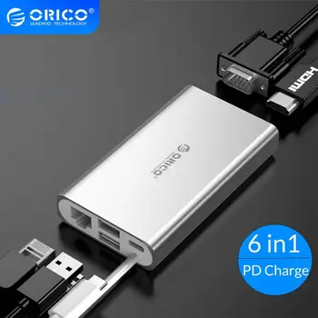 

ORICO USB HUB Type C HUB To USB 3.0 Type-C HDMI PD Adapter For Macbox Docking Station 4K 5Gbps High Speed USB C HUB