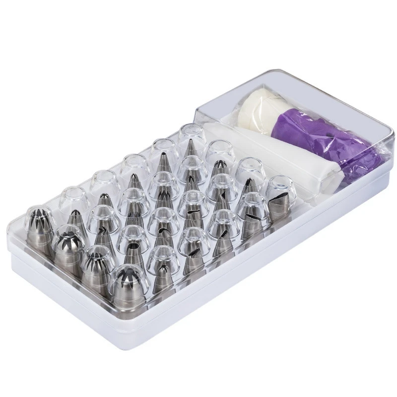 

ABSS-Pastry Nozzles/Converter Pastry Bag 27Pcs/Set Confectionery Nozzle Stainless Cream Baking Tools Decorating Tip Sets