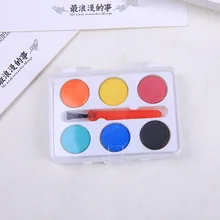 

6-color Mini Solid Pigment Children's Beginner Color Drawing Painting Tool Non-toxic Paint Art Supplies Watercolor Acquerello
