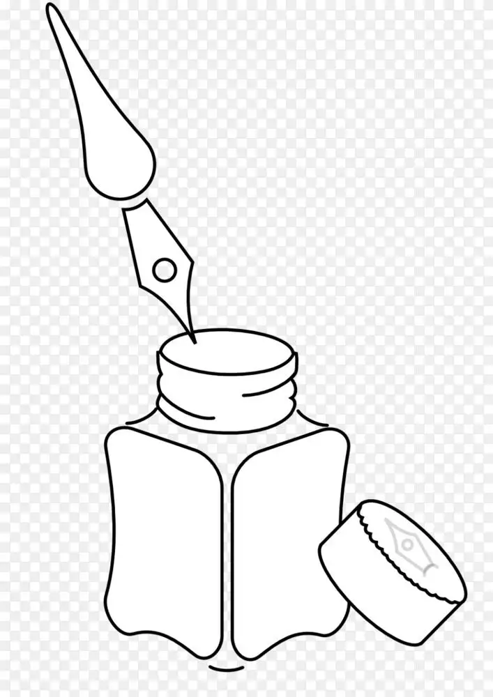 线条艺术画水景剪贴画.墨水