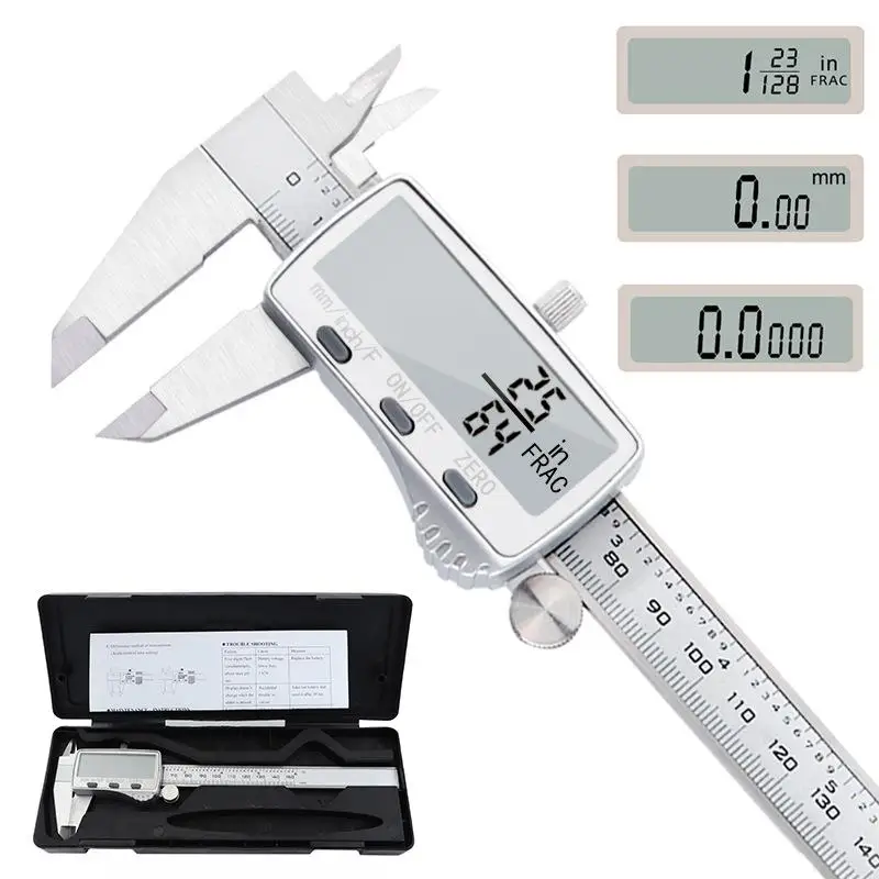 

High quality Digital Caliper 0-150mm Metric/Inch/Fraction Electronic Vernier Calipers Stainless Steel Micrometer Measuring Tools