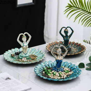 

1pcs Resin Storage Tray Jewelry Display Plate Necklace Ring Earrings Display Tray Creative Decoration Candy Organizer
