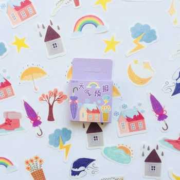 

45 pcs /Box Summer Style Rainbow Weather Washi Paper Decorative Stickers