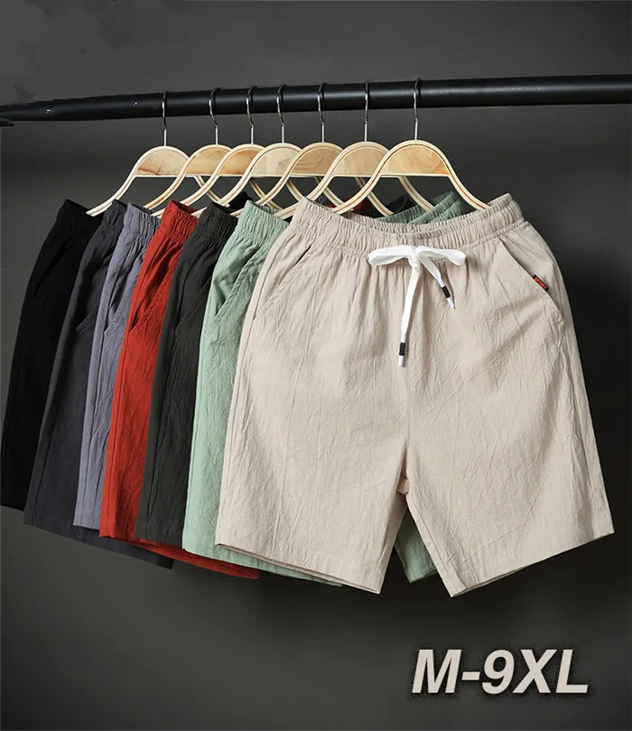 2020 Shorts Summer Men Loose Stretched Cortos Black Khaki Blue Thin Cotton Man Plus Size 6XL 7XL 8XL 9XL Oversized Beach Short 2020 Shorts Summer Men Loose Stretched Cortos Black Khaki Blue Thin Cotton Man Plus Size 6XL 7XL 8XL 9XL Oversized Beach Short