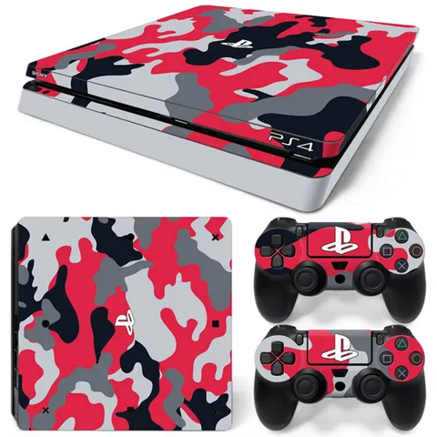 For PS4 Slim Skin Sticker For PlayStation 4 Console and Controllers For PS4 Slim Gamepad Controller Sticker Decal