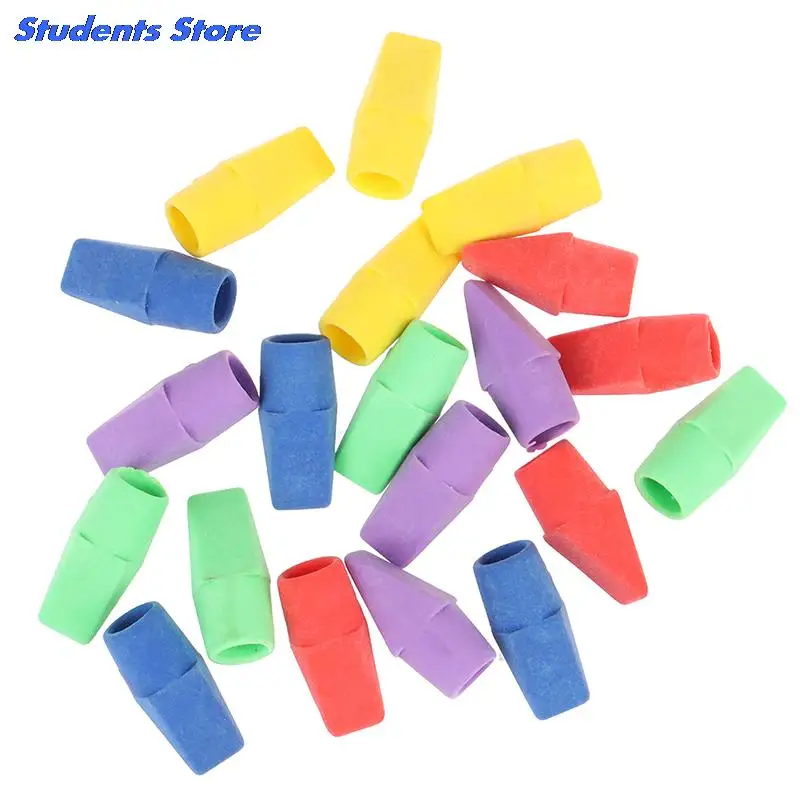 20PC Erasers Pencil Top Eraser Caps Chisel Shape Pencil Eraser Toppers