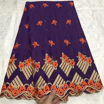 

African Bazin Riche Fabric with Brode Latest Fashion Embroidery Bazin Lace Fabric with Net Lace 5 Yards