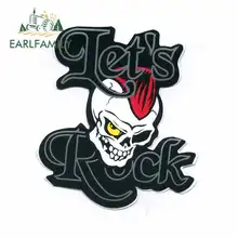 EARLFAMILY 13cm x 11.6cm for Skull Skeleton Lets Rock Punk Funny Car Stickers Waterproof Anime RV VAN DIY Fine Decal Vinyl JDM