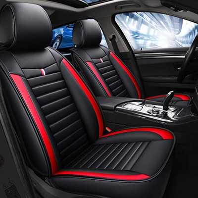 Спортивный кожаный чехол для сидения автомобиля для Защитные чехлы для сидений, сшитые специально для chery tiggo t115 7 в 1/3/5 Cowin Fulwin Riich E5 E3 QQ3 6 V5 всех моделей автомобильные аксессуары - Название цвета: black red