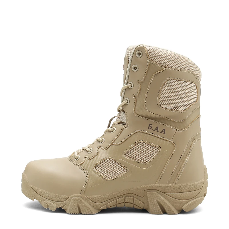 Мужские тактические военные ботинки, походные ботинки для пустыни, тренировочные защитные кроссовки размера плюс, на молнии, для джунглей, полиции, прогулок, охоты - Цвет: 068-Sand