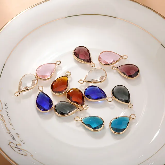 Teardrop Charms Crystal Charms Bulk 10pcs/lot Small Crystal