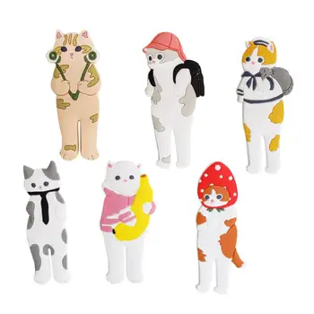 

Animal cat Fridge Magnets Kkey holder organizer refrigerator magnet hook strong and seamless cartoon cat magnetic hook