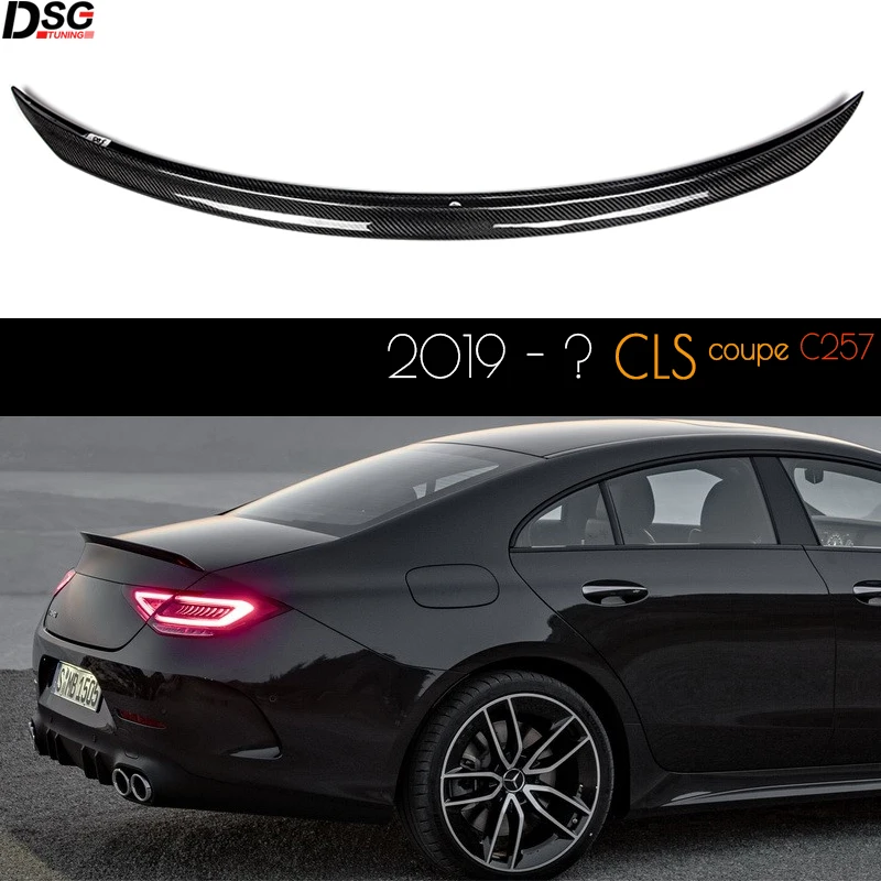 Lower-kick 3*3 Carbon Fiber Rear Trunk Spoiler for Mercedes CLS Class C257 Coupe (2019+ 4-Door)