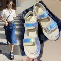 Sandali Songcake tacchi alti da donna 2021 nuova pelle estate spiaggia piattaforma selvaggia versione coreana ins sandali gladiatore maggiorati