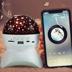 Projecteur LED étoilé Laser nuit DJ Disco, lumières de scène USB sans fil Bluetooth haut parleur musique boule spectacle fête noël décor 