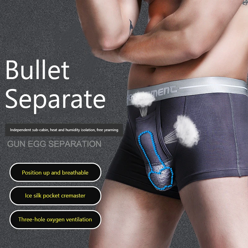 

Men Panties Boxer Briefs Ice Silk Modal Underwear Mid-Waist U-Convex Lingerie Comfortable Breathable Youth Male Soft Underpants