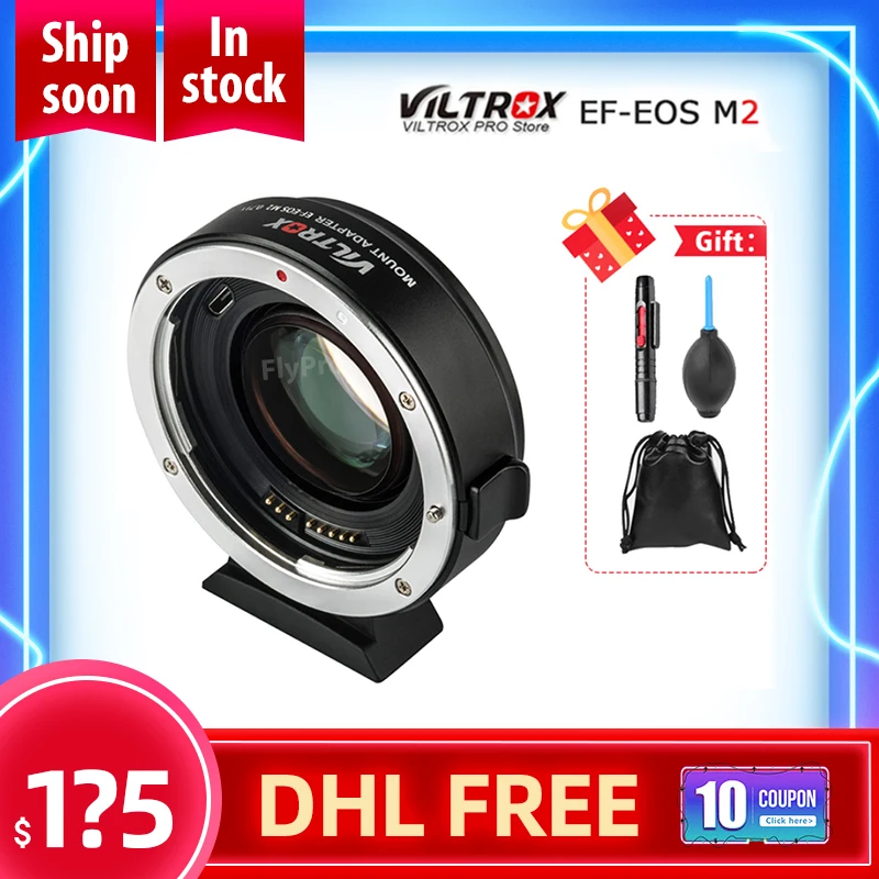 Viltrox EF EOS M2 адаптер для усиления фокусного расстояния с автофокусом 0.71x Canon mount lens to