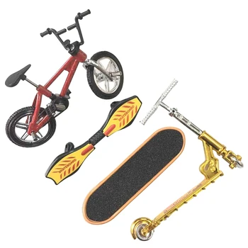 

Alloy Party Favors Mini Finger Skateboard Set Educational Toy Fun Entertainment Removable Home Decor Bike Scooter Lightweight
