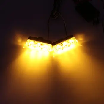 

12V 2x3 LED Strobe Warning Lights With Remote Control Super Bright Emergency Flashing Light Car Work Light E7CA