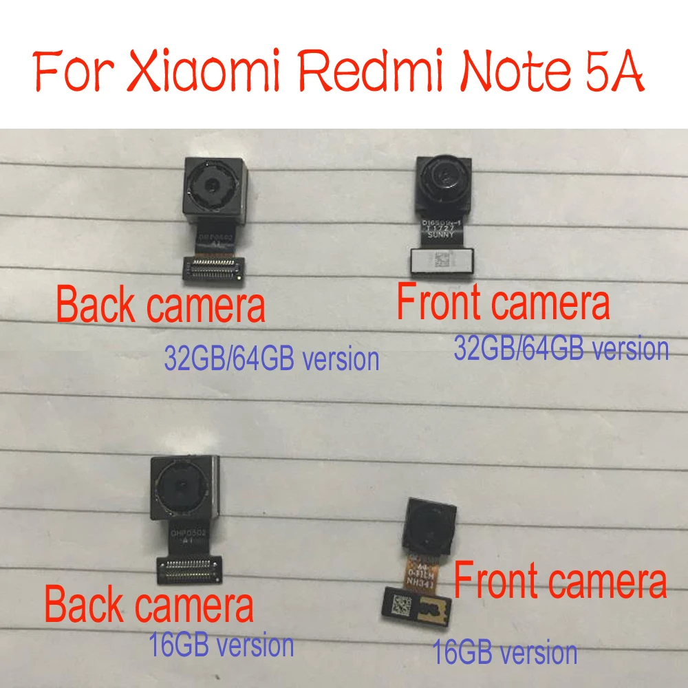 

Original Redmi Note 5A Rear Back camera / Small Facing Front Camera For Xiaomi Redmi Note 5A Prime Pro Replacement Parts