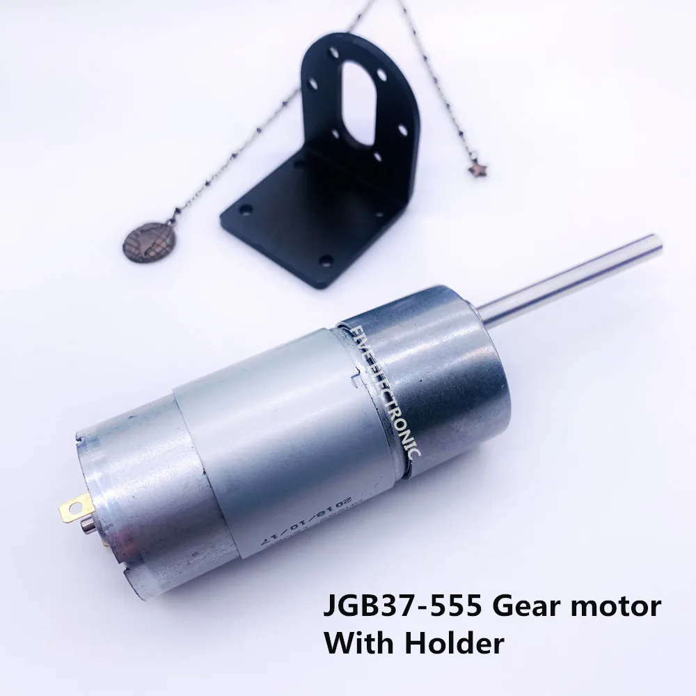 JGB37-555 12V24V редуктор DC мотор 52 мм длинный вал держатель кронштейн Высокая мощность