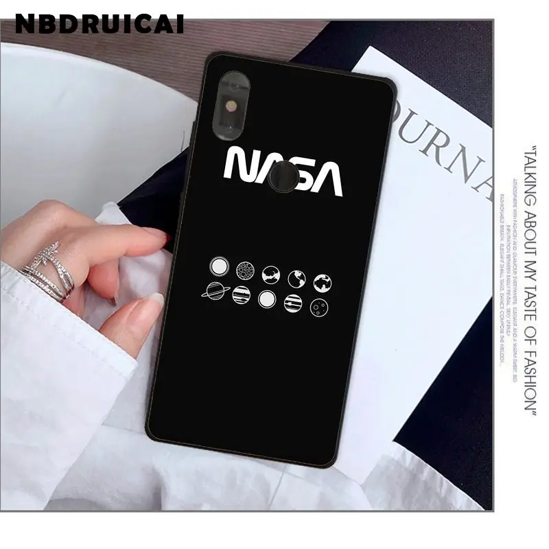 NBDRUICAI Fashion American Aerospace Brand Silicone Phone Case for Xiaomi 8 9 se 5X Redmi 6pro 6A 4X 7 5plus note 5 7 6pro